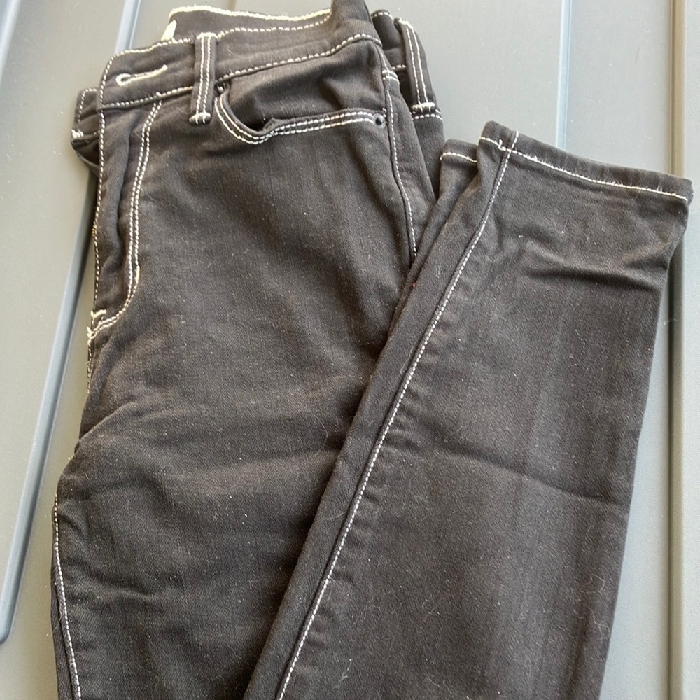 PacSun Black/NOT GRAY/Jeans with White Stitching